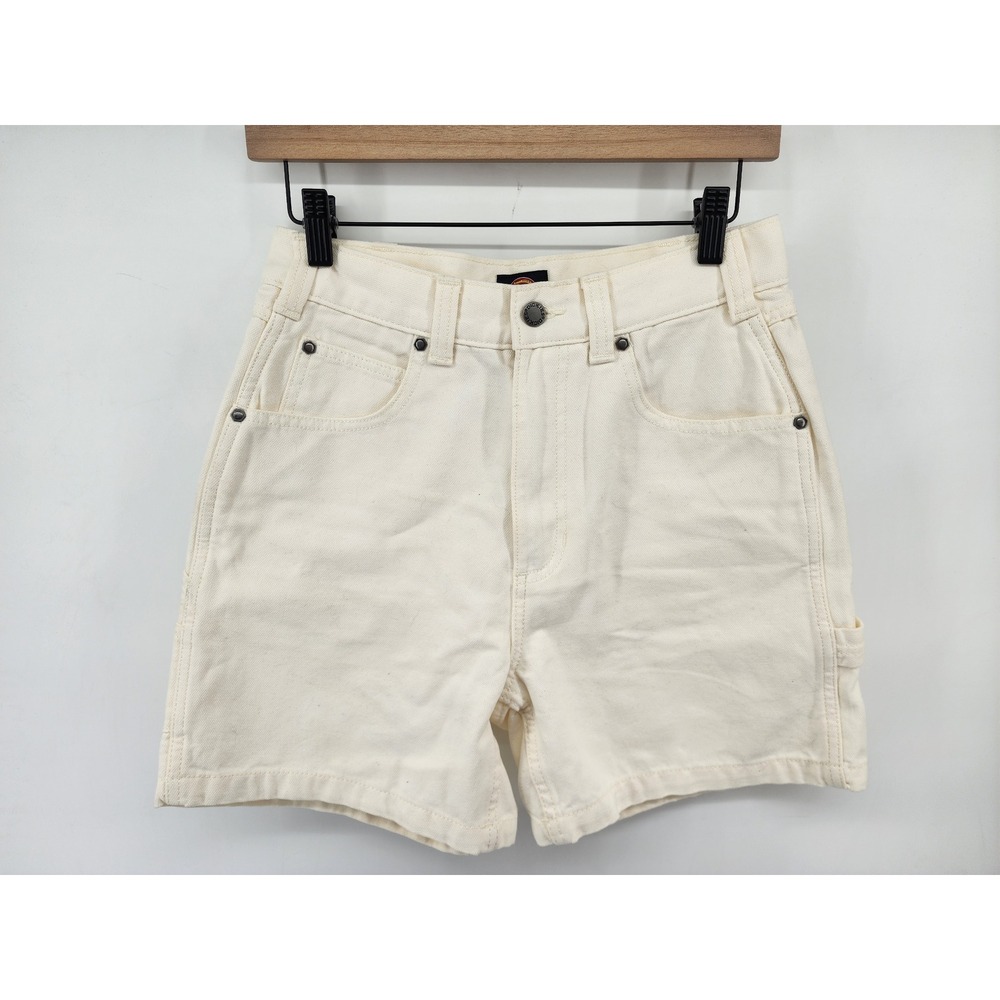 Dickies White High Waisted Carpenter Shorts Size W28